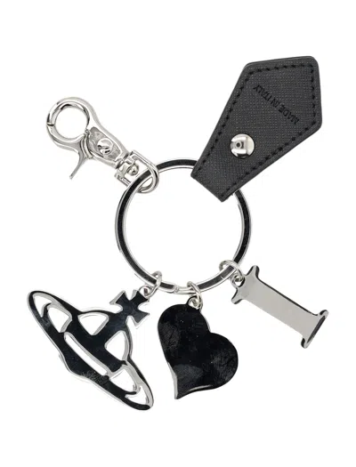 Vivienne Westwood Heart Charm Metal Keyring Accessory