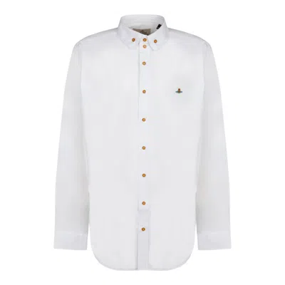 Vivienne Westwood Shirt With Subtle Orb Embroidery And Tailored Fit In White