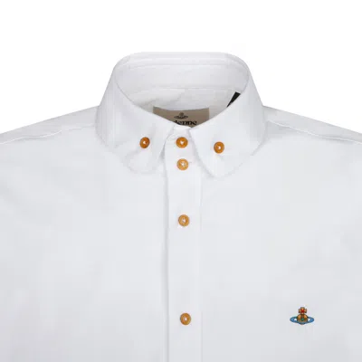 Vivienne Westwood Shirt With Subtle Orb Embroidery And Tailored Fit In White