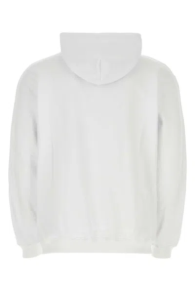 Vtmnts White Cotton Blend Oversize Sweatshirt In Gray