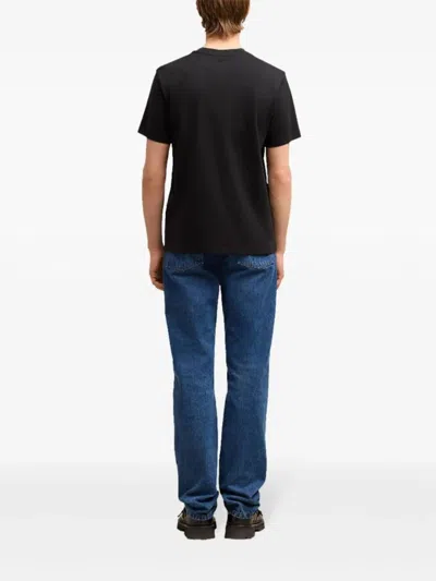 Ami Alexandre Mattiussi Ami Paris Black Ami De Coeur T Shirt