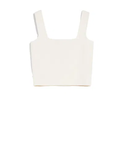 Weekend Max Mara Max Mara Weekend Crop Top In Jacquard Viscose In White