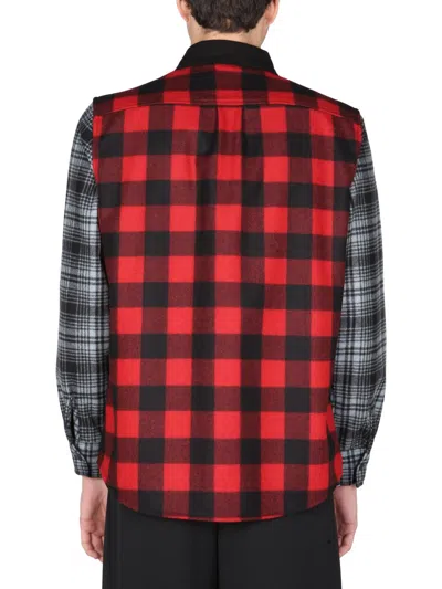 Woolrich Alaskan Melton Wool Black Grey Red Overshirt