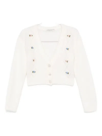 Alessandra Rich Floral-embroidered Button Cardigan