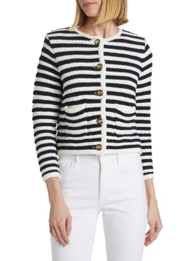 Ba&sh Women's Gaspard Striped Knit Crewneck Cardigan