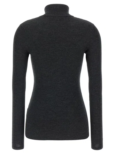 Brunello Cucinelli Wolf Knitwear Mock Neck Long Sleeves In Gray