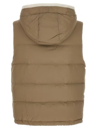 Brunello Cucinelli Goose Feather Padded Vest With Hood
