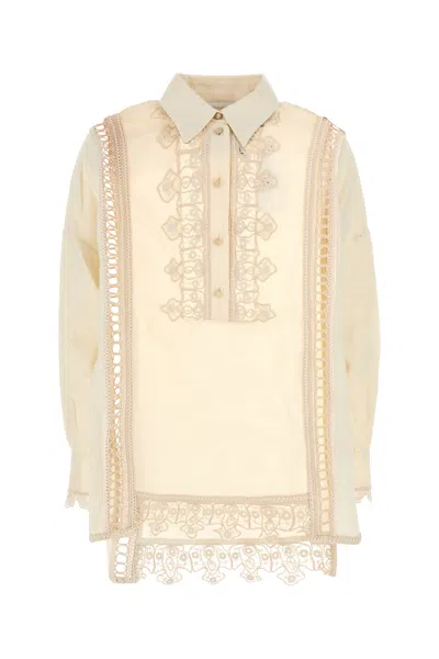Zimmermann Cream Linen Illuminate Shirt In Neutral