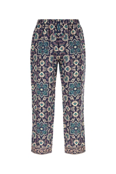 Pantamolle Printed Monfardì Linen Pant In White