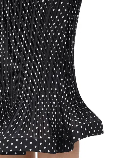 Simona Corsellini Pleated Polka-dot Midi Skirt