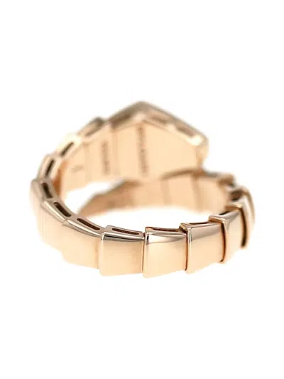 Pre-owned Bvlgari 18k Rose Gold Serpent Diamond Ring
