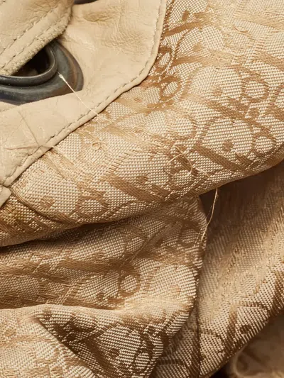 Pre-owned Dior Cannage Drawstring Shoulder Bag In Gold