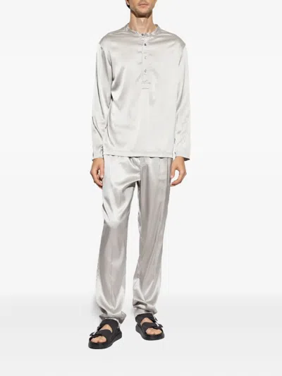 Tom Ford Silk-blend Pajama Shirt In White