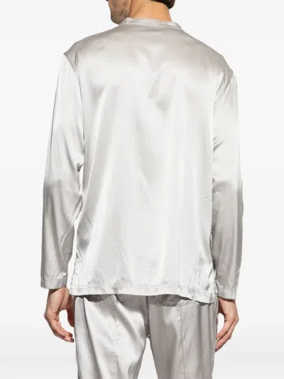 Tom Ford Silk-blend Pajama Shirt In White