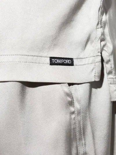 Tom Ford Silk-blend Pajama Shirt In White