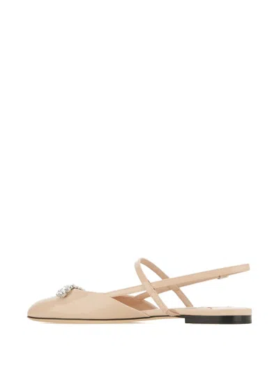 Jimmy Choo Crystal-embellished Ballet Flats In Neutral