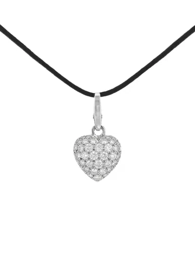 Pre-owned Cartier 18k White Gold Coeur Et Symbole Diamond Necklace In Silver