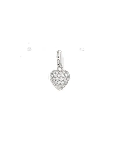 Pre-owned Cartier 18k White Gold Coeur Et Symbole Diamond Necklace In Silver