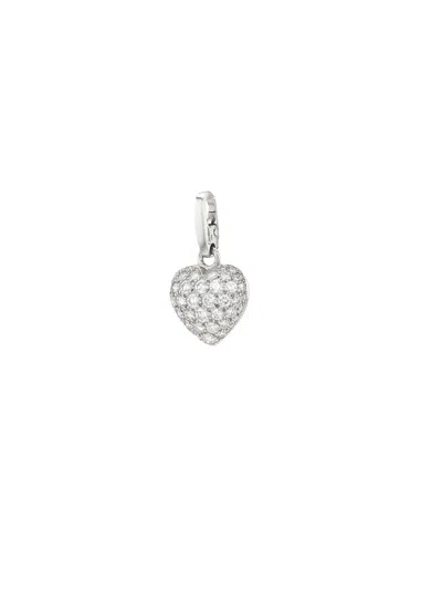 Pre-owned Cartier 18k White Gold Coeur Et Symbole Diamond Necklace In Silver