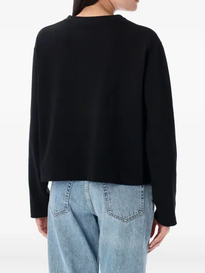 Polo Ralph Lauren Cropped Shrunken Fit Jersey Long-sleeve T-shirt In Black