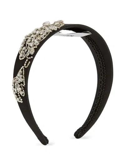 Erdem Crystal-embellished Headband In Black
