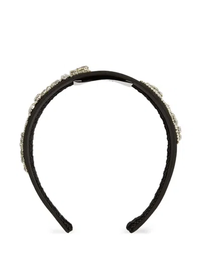 Erdem Crystal-embellished Headband In Black