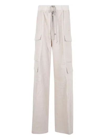 Rick Owens Concordians Drawstring Cargo Trousers In Neutral