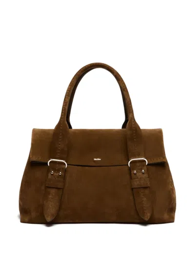 Max Mara Buckle-detail Suede Handbag