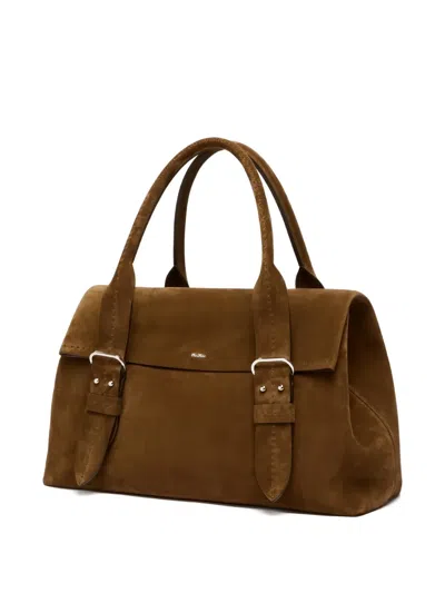 Max Mara Buckle-detail Suede Handbag