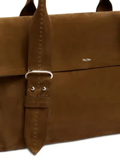 Max Mara Buckle-detail Suede Handbag
