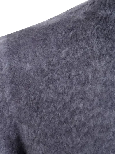 Avant Toi Hand Painted Brushed Cotton High Neck Pullover In Gray