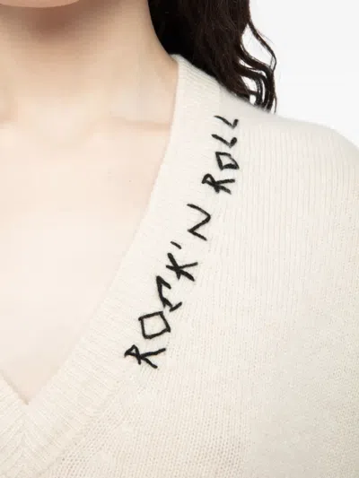 Zadig & Voltaire Mikyz Embroidered Merino Jumper In White
