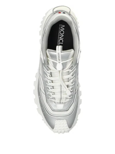 Moncler Two-tone Fabric And Leather Trailgrip Sneakers In Silver