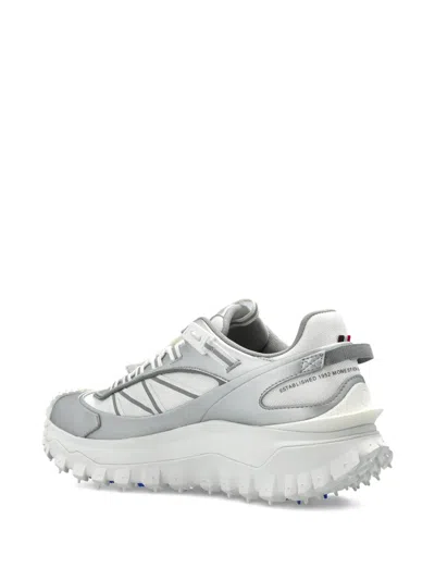 Moncler Two-tone Fabric And Leather Trailgrip Sneakers In Silver