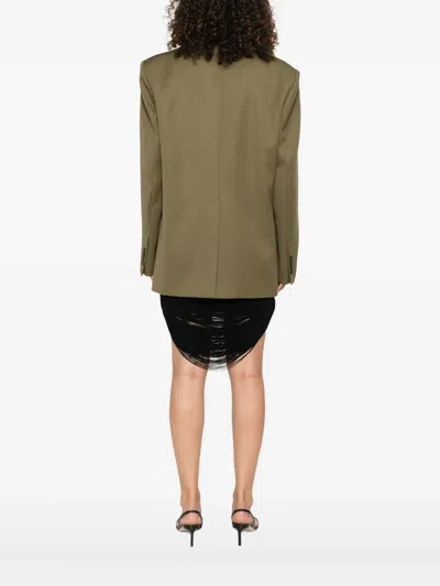 Attico Green Jacket With Asymmetric Closure On The Front In Green