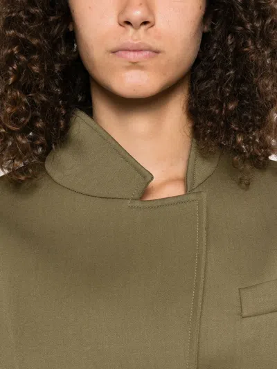 Attico Green Jacket With Asymmetric Closure On The Front In Green