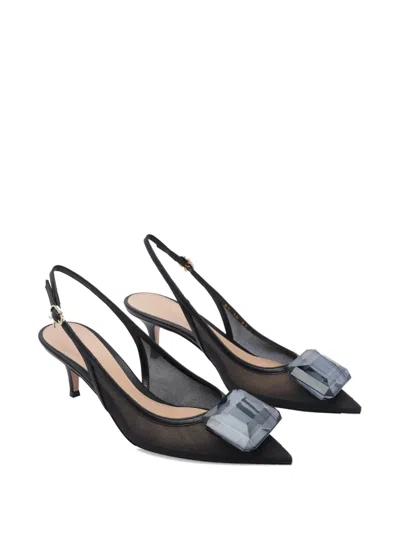 Gianvito Rossi 55mm Slingback Mesh Pumps In Black