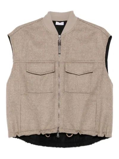 Brunello Cucinelli Virgin Wool Double-cloth Vest
