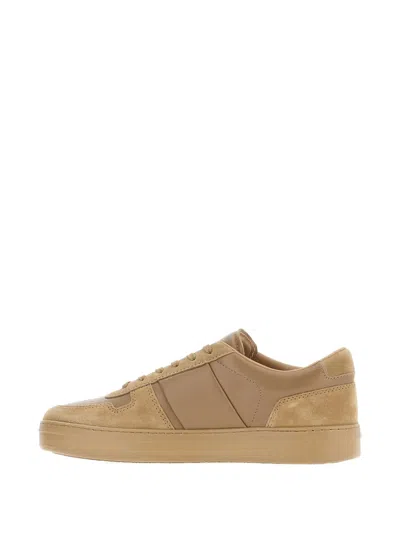 Hogan Suede And Leather Sneakers With Perforated Detailing In Brown