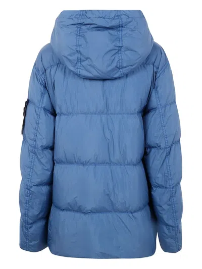 Stone Island Compass-badge Puffer Jacket In Blue