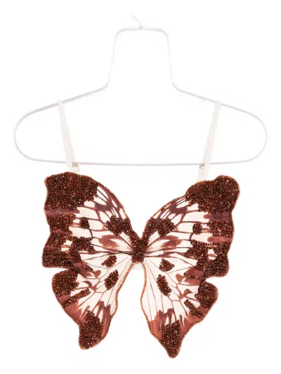 Patbo Embellished Butterfly-motif Top In Brown