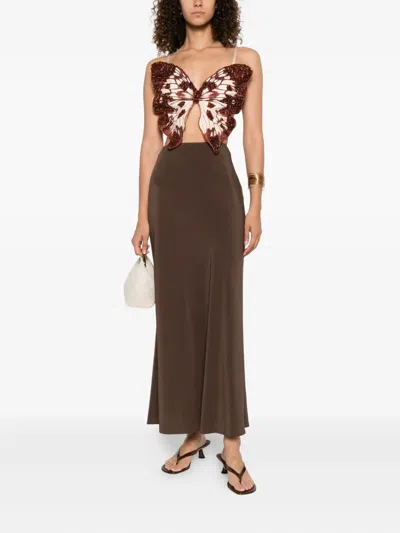 Patbo Embellished Butterfly-motif Top In Brown