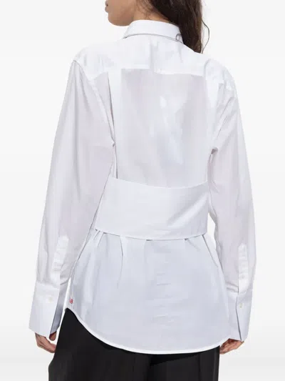 Victoria Beckham White Cotton Shirt With Back Detail In White