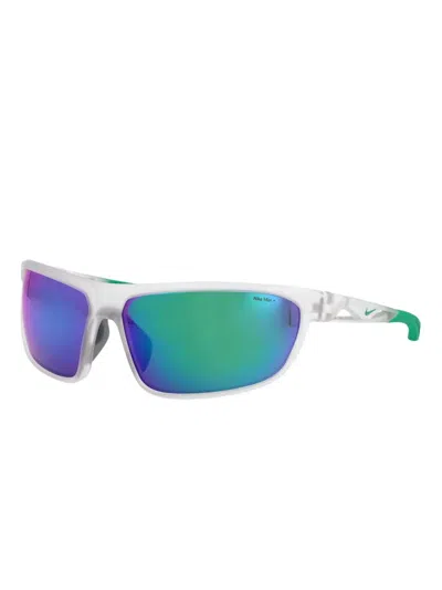 Nike Windtrack Run Rectangle-frame Sunglasses In Blue