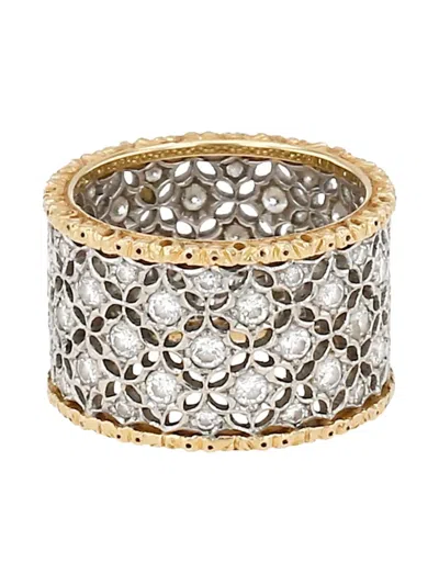 Pre-owned Buccellati  18k Yellow And White Gold Scacchi Diamond Ring