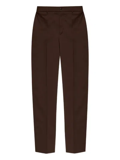 Moncler Logo-patch Trousers In Brown