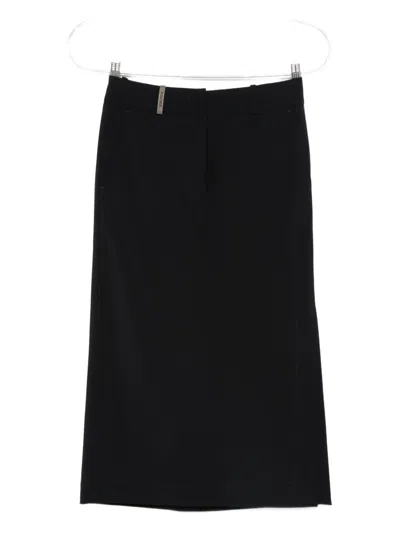 Peserico Belt-loops Midi Skirt In Black