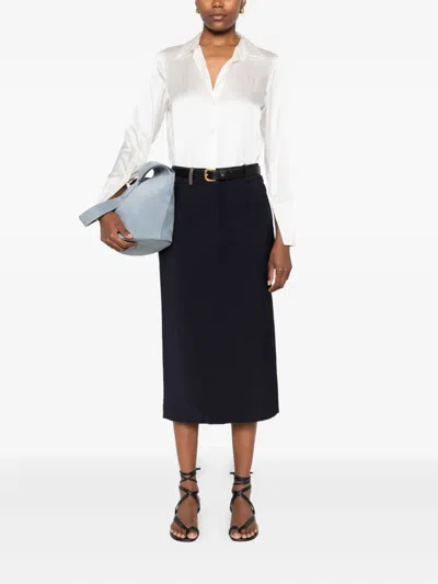 Peserico Belt-loops Midi Skirt In Black