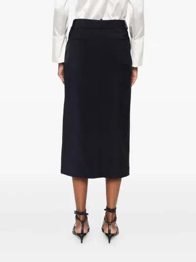 Peserico Belt-loops Midi Skirt In Black