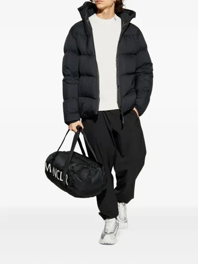 Moncler Puffer Jacket With Detachable Hood And Pockets In Black